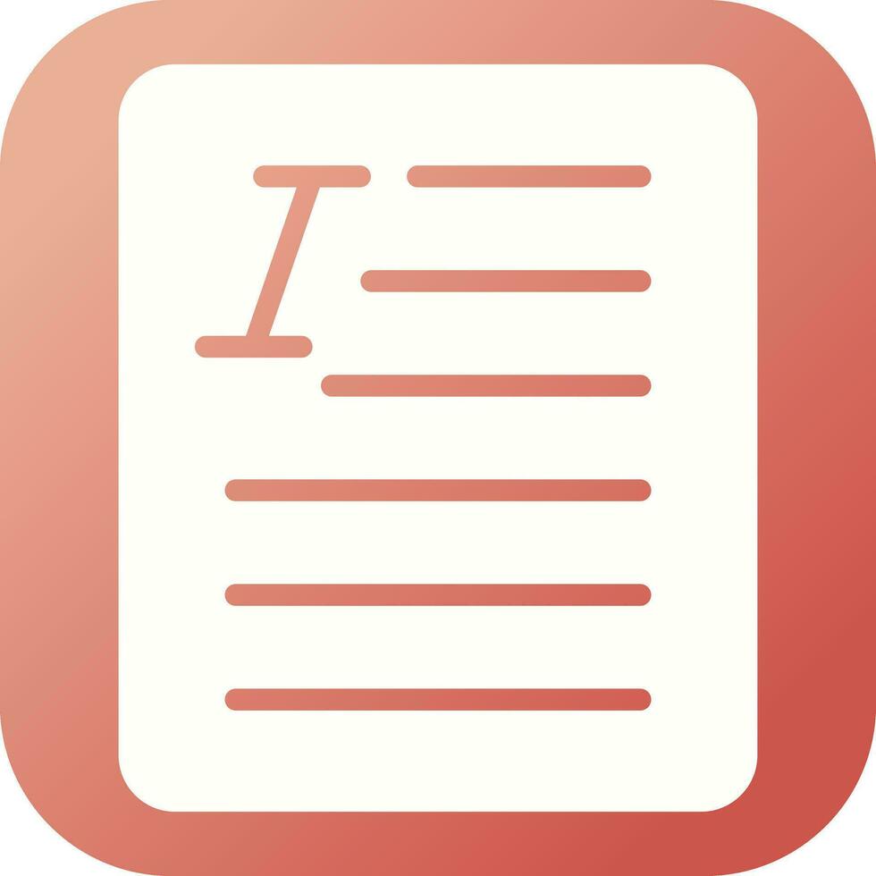 Document Italic Vector Icon