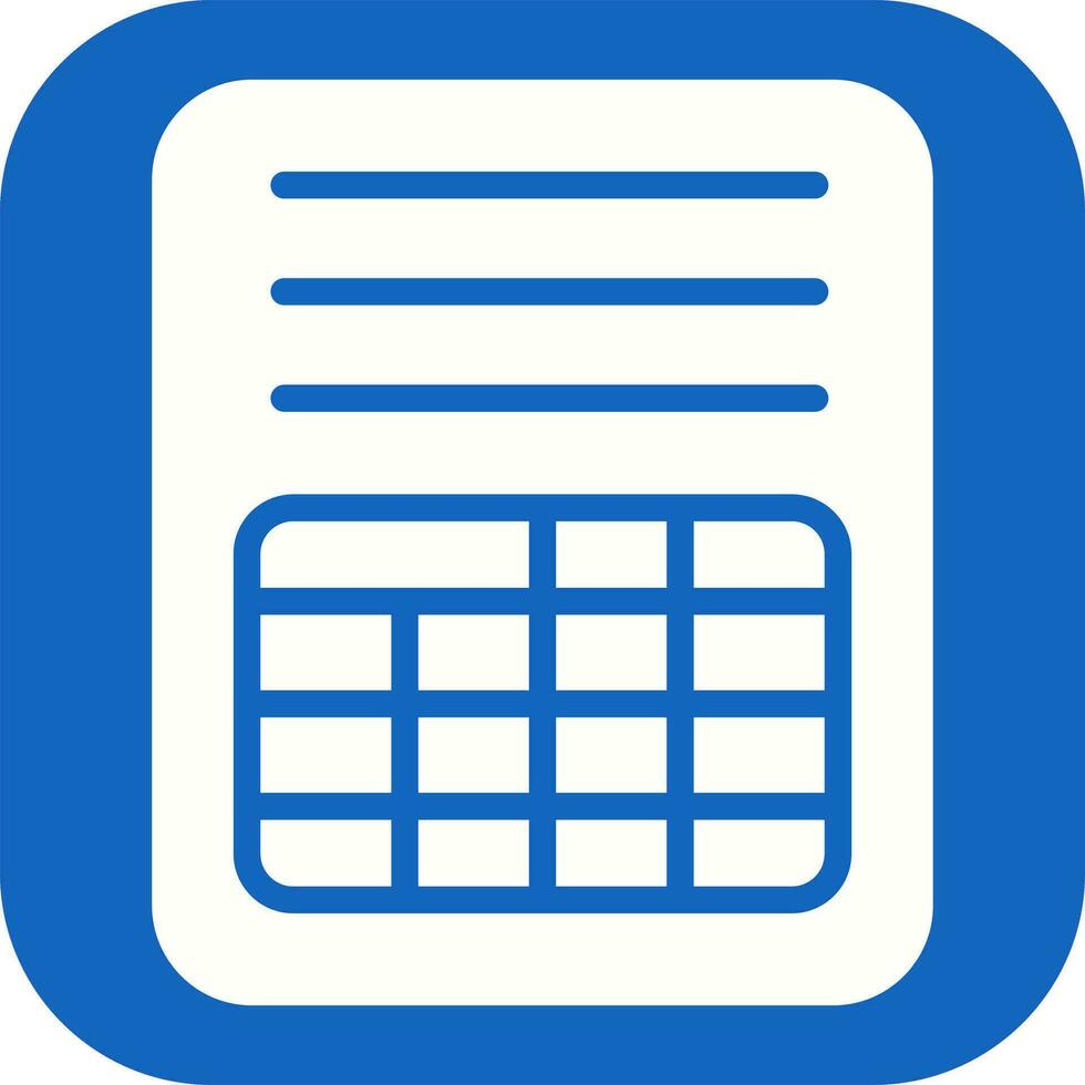 Spreadsheet Vector Icon