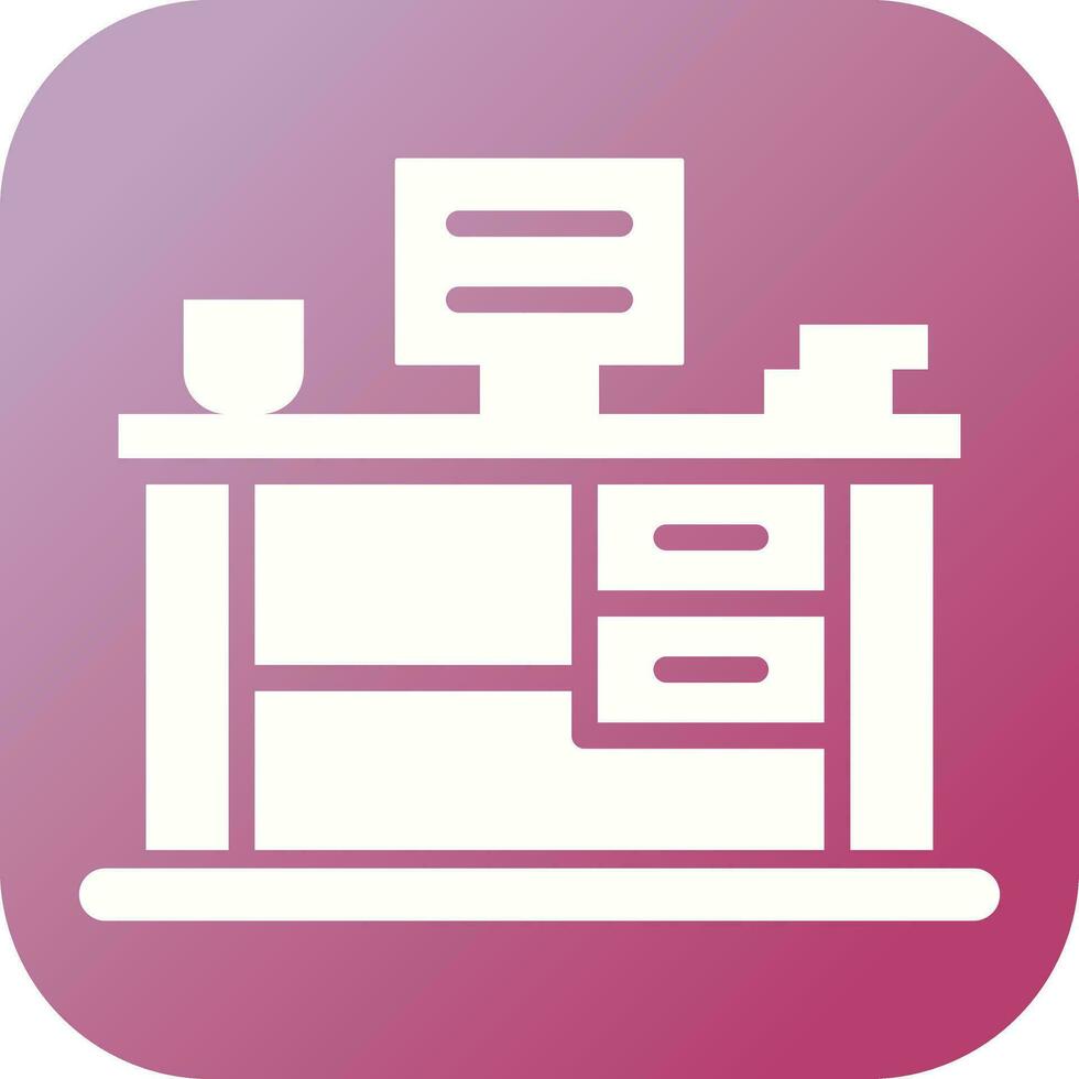 Office Desk Vector Icon
