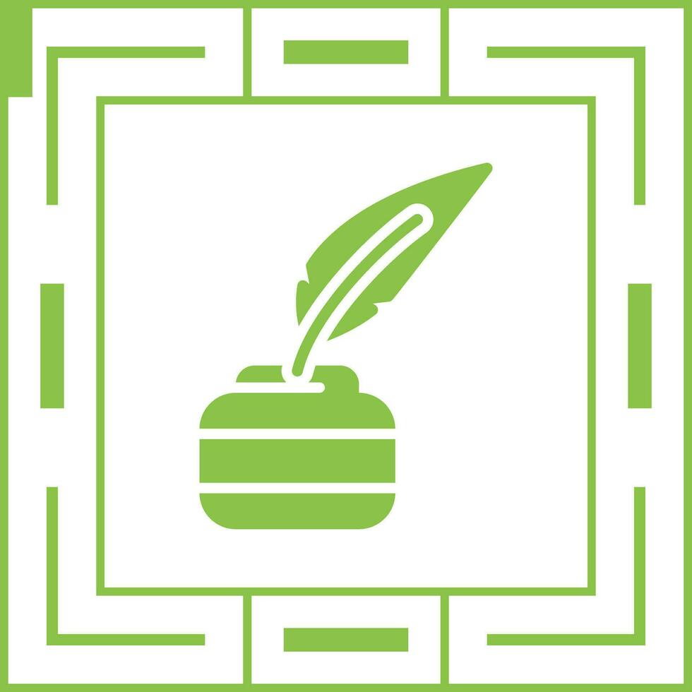 Quill pen with inkwell Vector Icon
