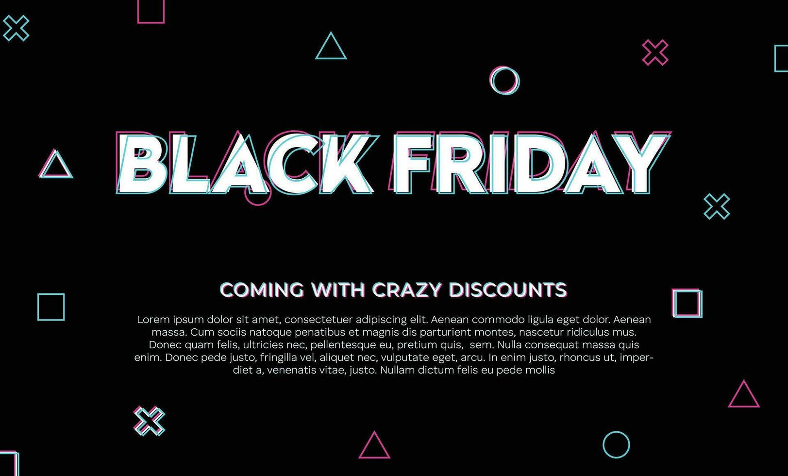 Neon and gaming style black friday banner or post design. vector