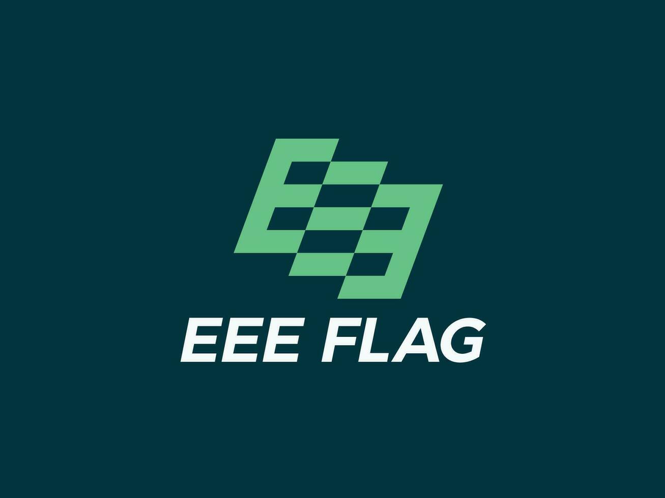 EEE and racing flag logo design. vector
