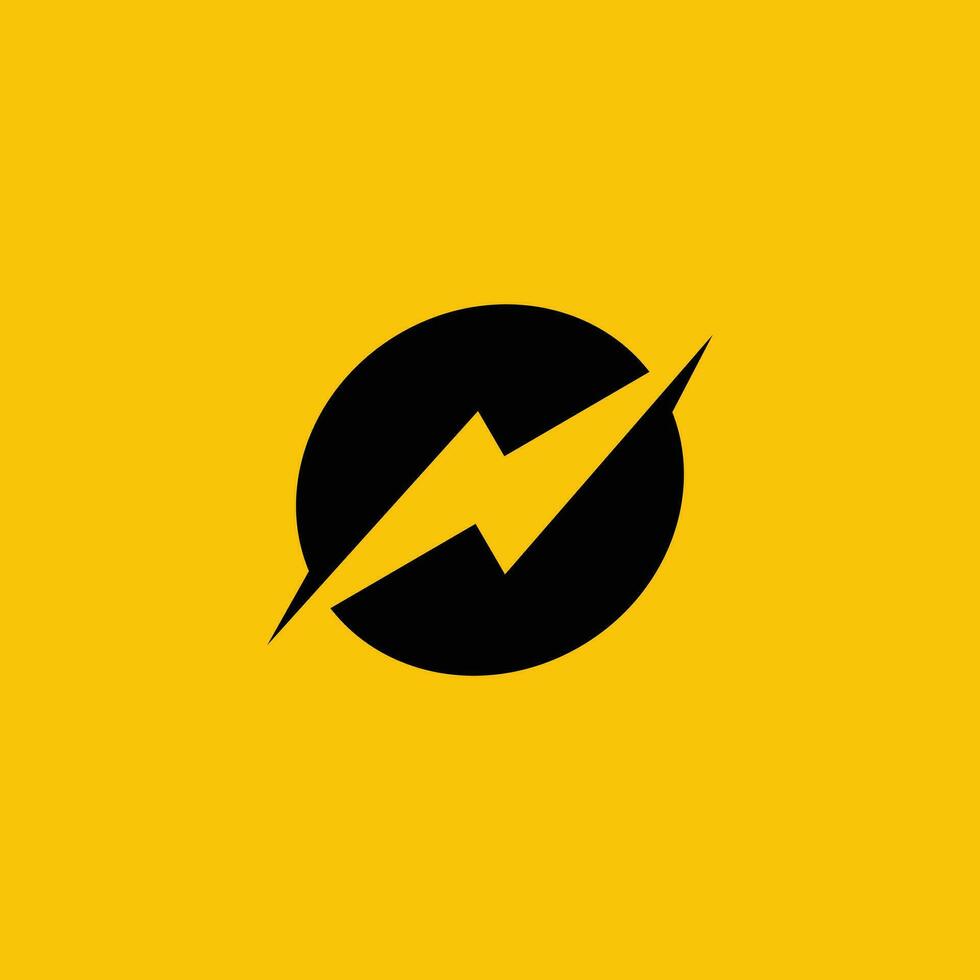 Yellow and black bolt icon vector