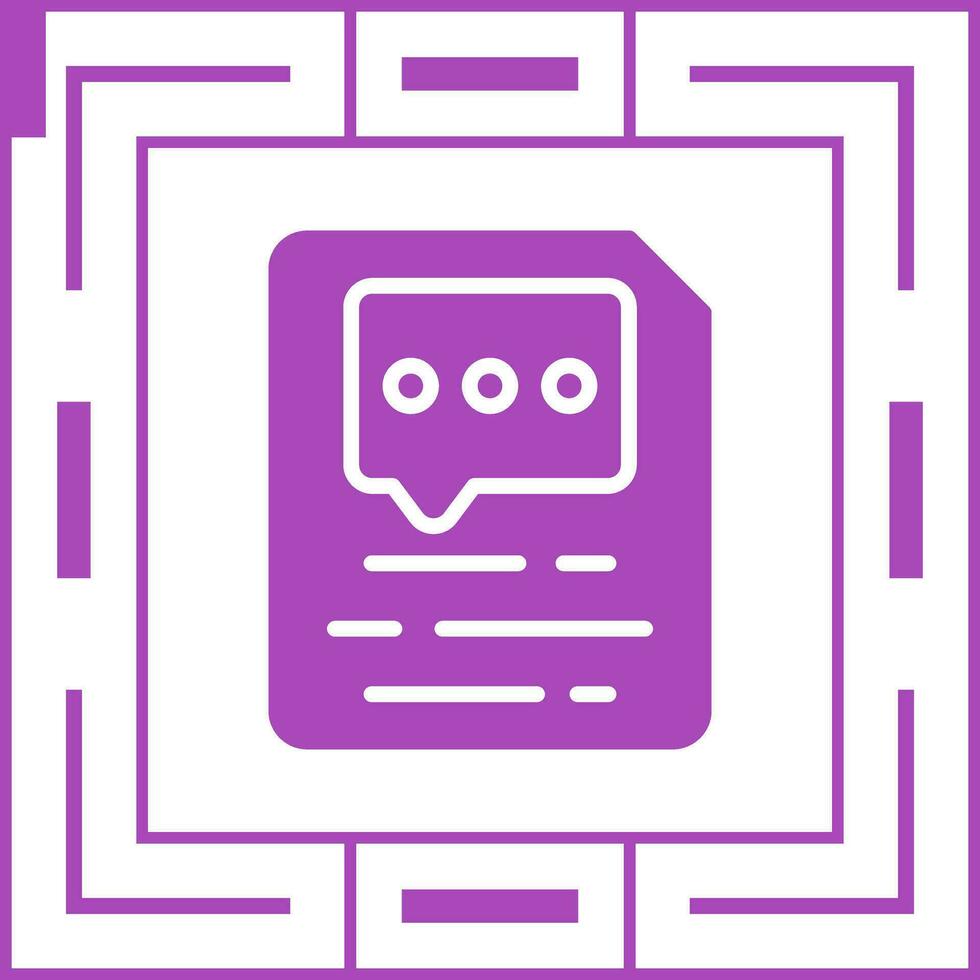 Document Insert Comment Vector Icon