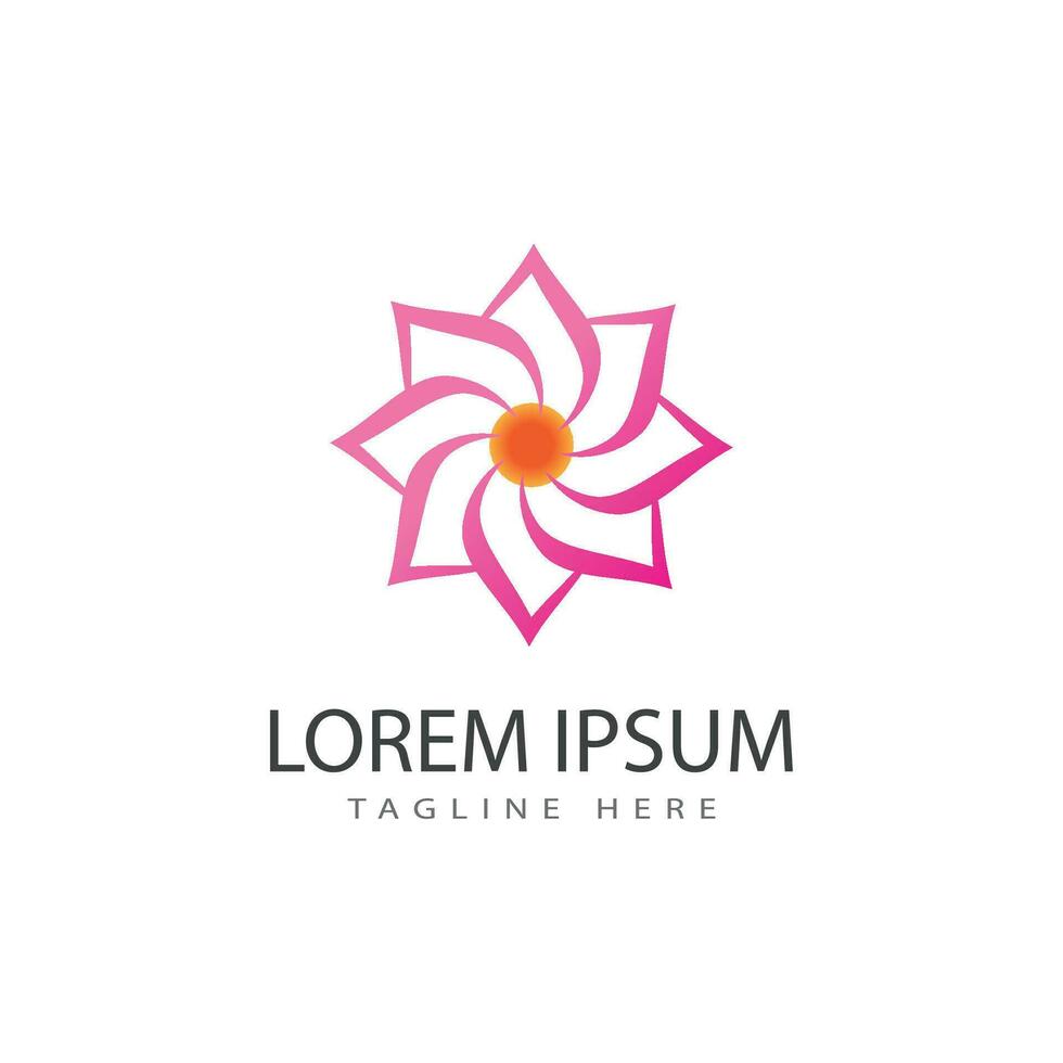 Flower logo vector illustration template business element and symbol design