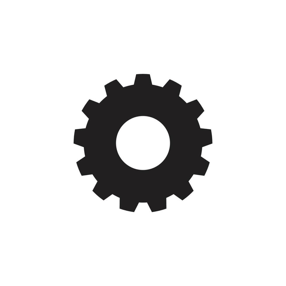 Gear illustration logo icon vector flat design template and symbol