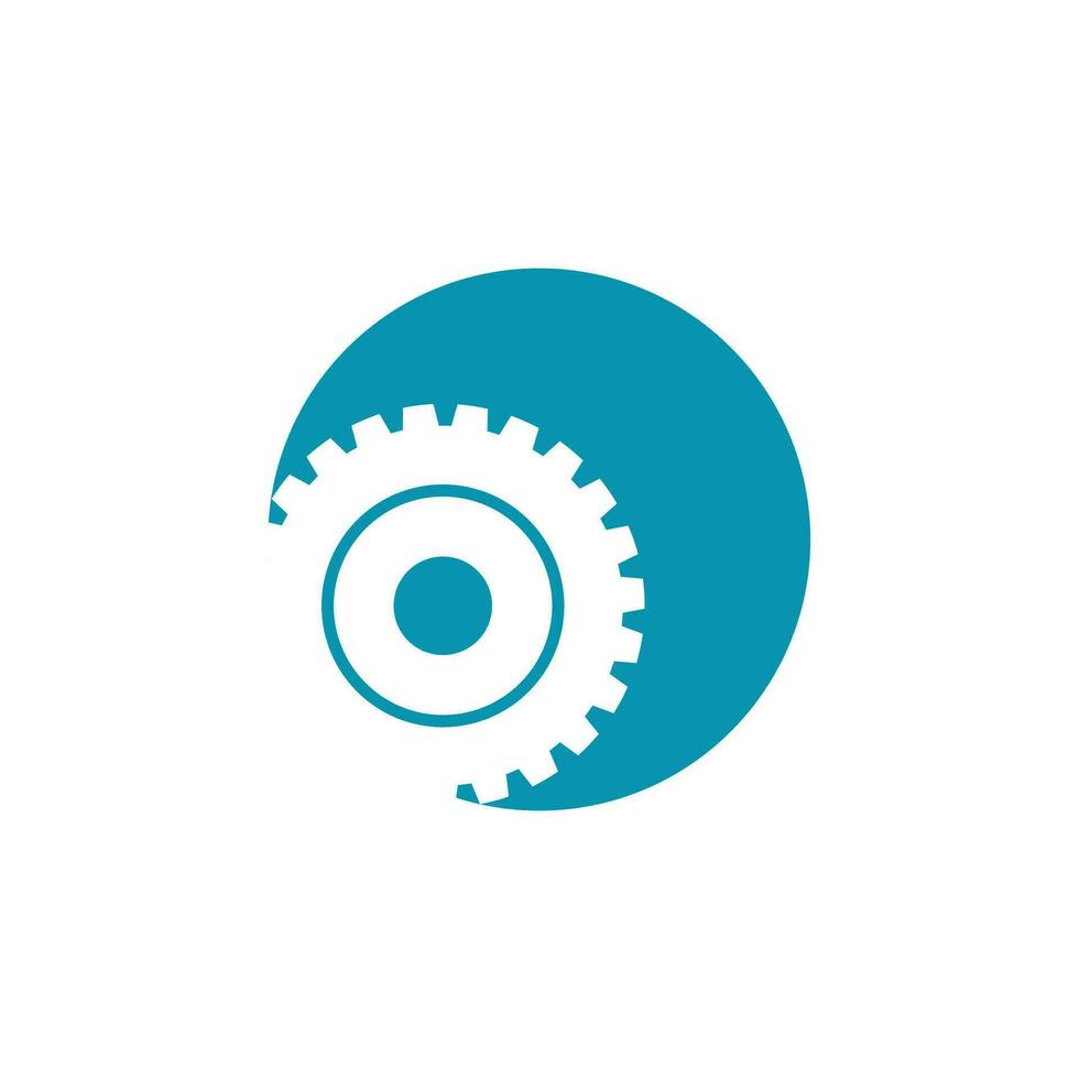 Gear illustration logo icon vector flat design template and symbol