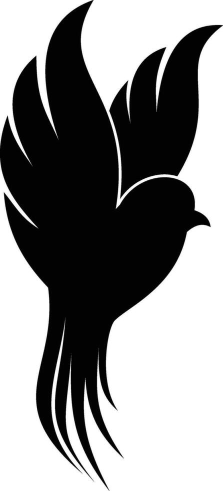 Silhouette of a bird flapping its wings vector