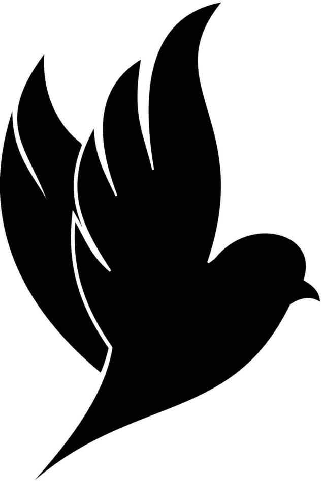 Silhouette of a bird flapping its wings vector