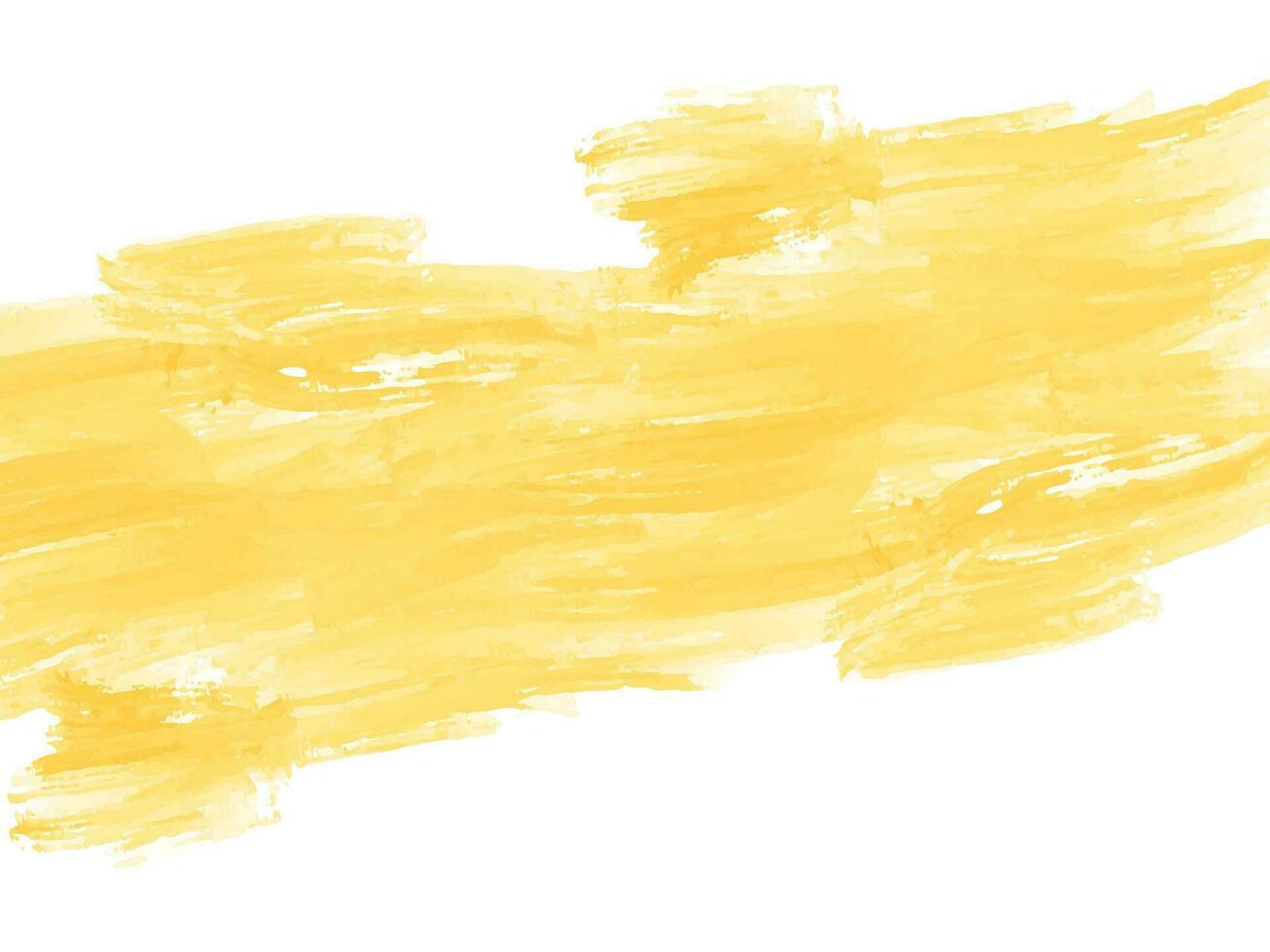 Yellow watercolor brush stroke design decorative background vector