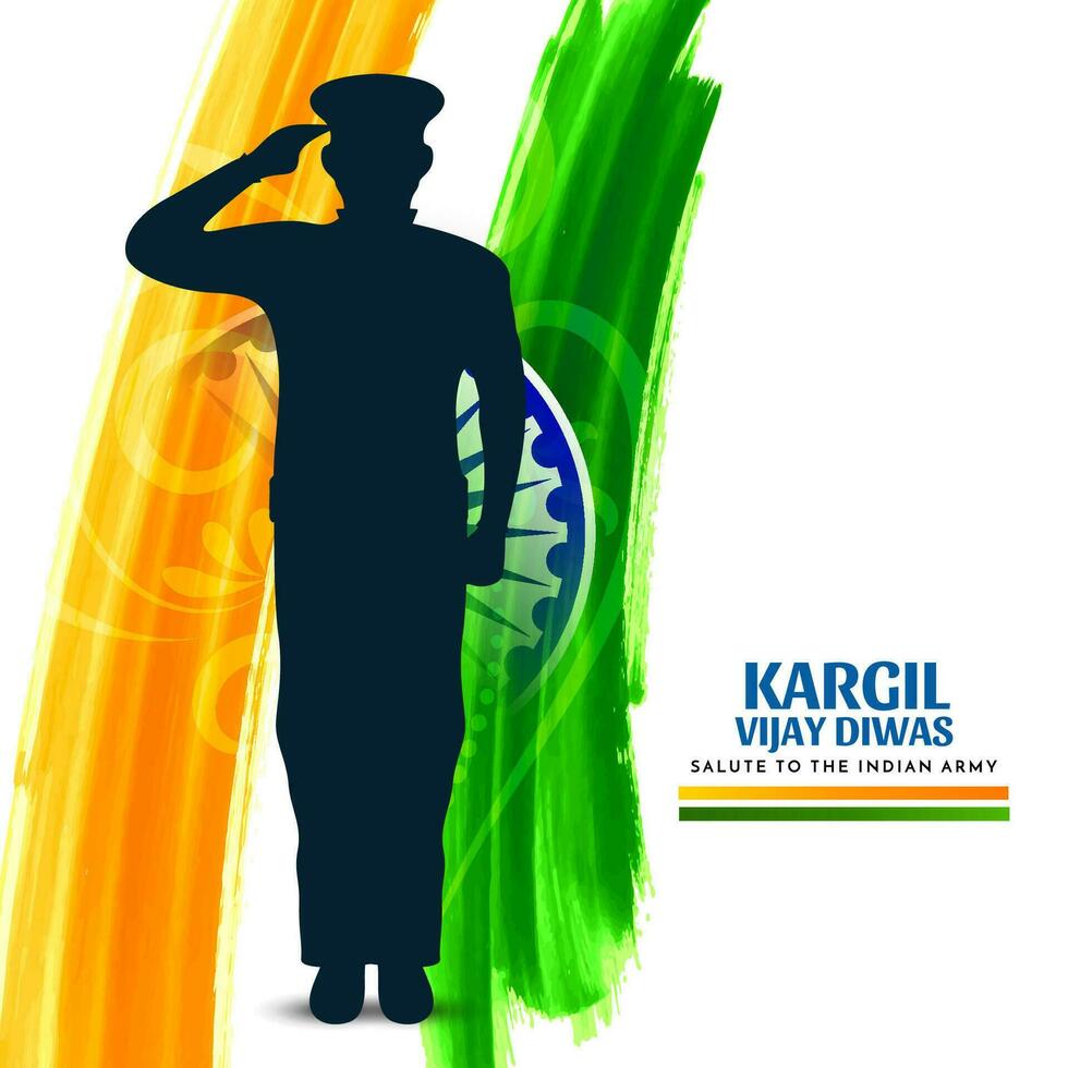 Kargil Vijiay Diwas celebration Indian flag theme background design vector