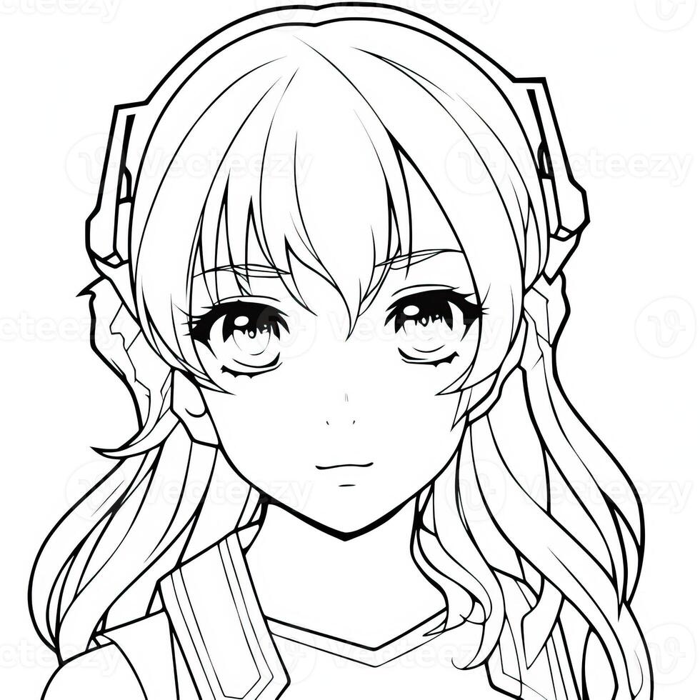 Anime Girl Coloring Pages photo