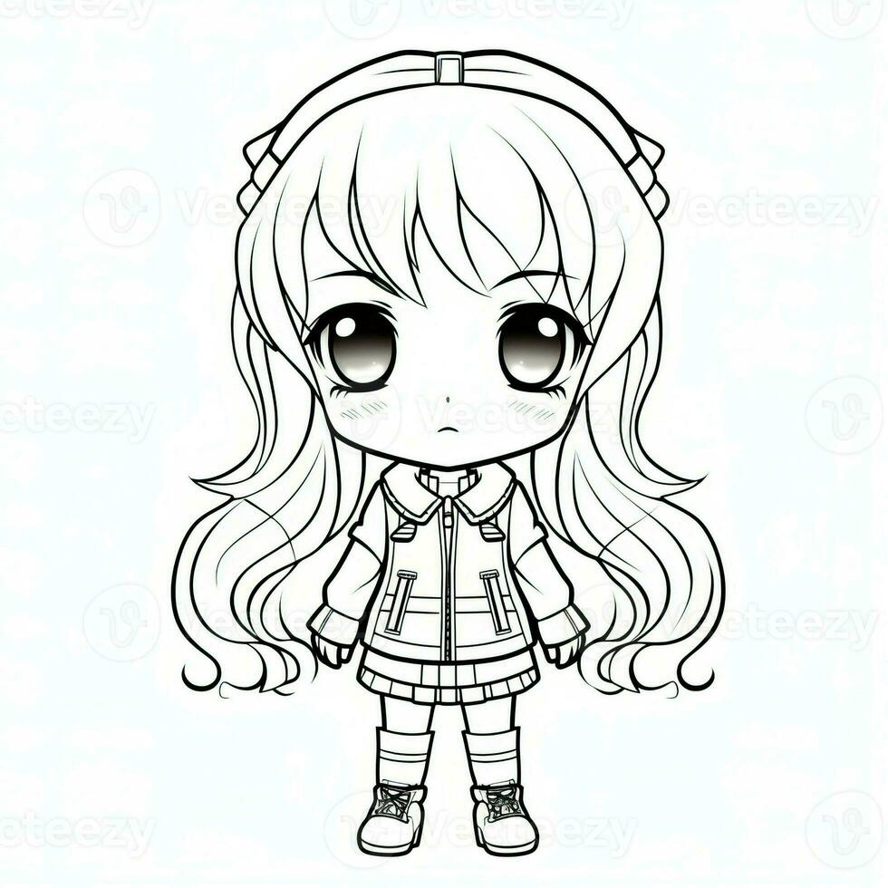Anime Girl Coloring Pages photo
