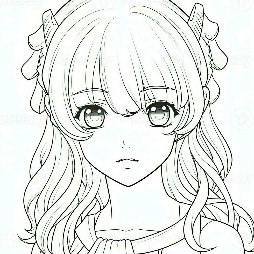 Anime Girl Coloring Pages photo