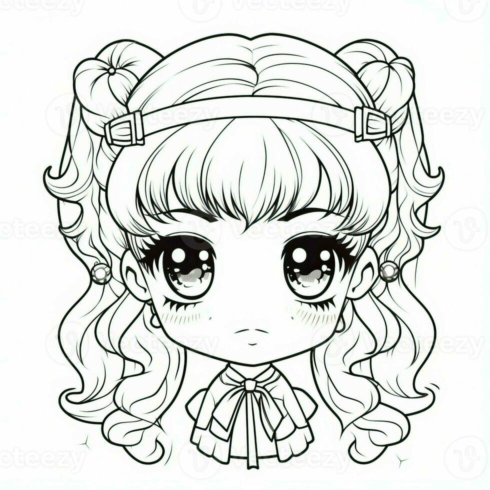 Anime Girl Coloring Pages photo