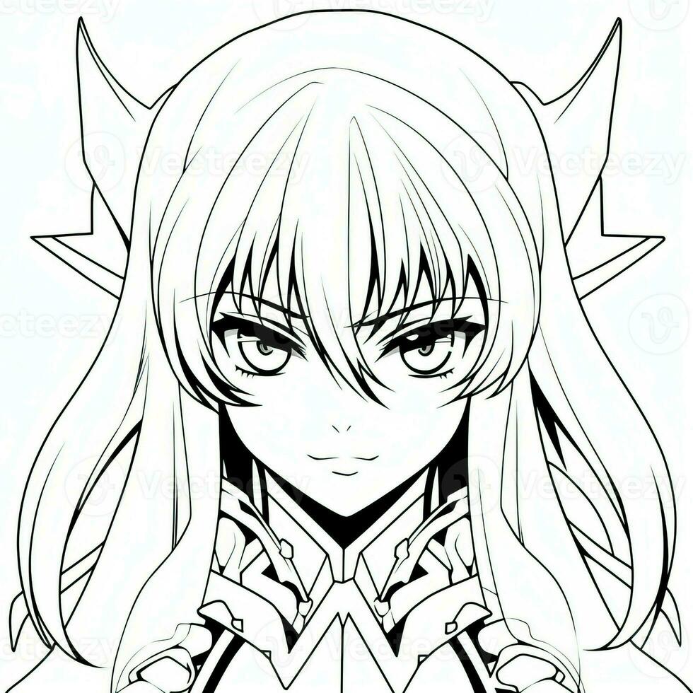 Anime Girl Coloring Pages photo