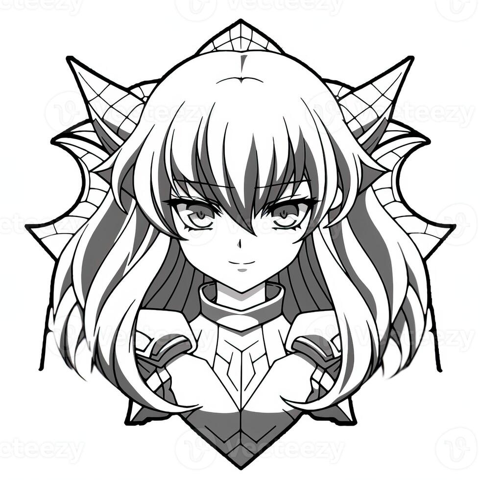 Anime Girl Coloring Pages photo