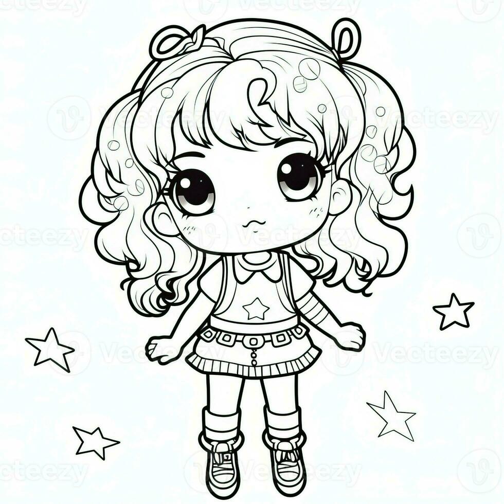 Anime Girl Coloring Pages photo