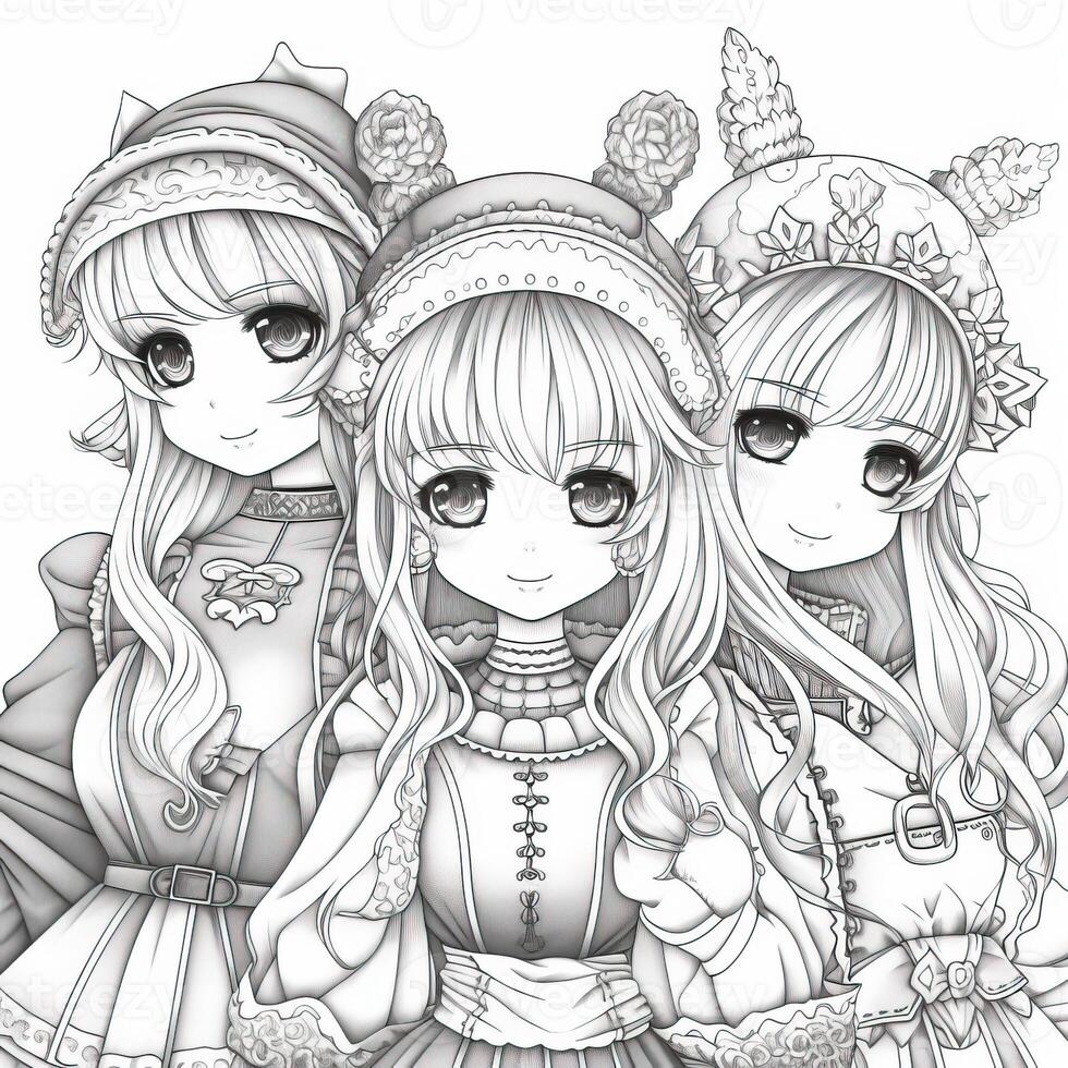 Anime Girl Coloring Pages 26673016 Stock Photo At Vecteezy Anime Girl Coloring Pages 26673016 Stock Photo At Vecteezy