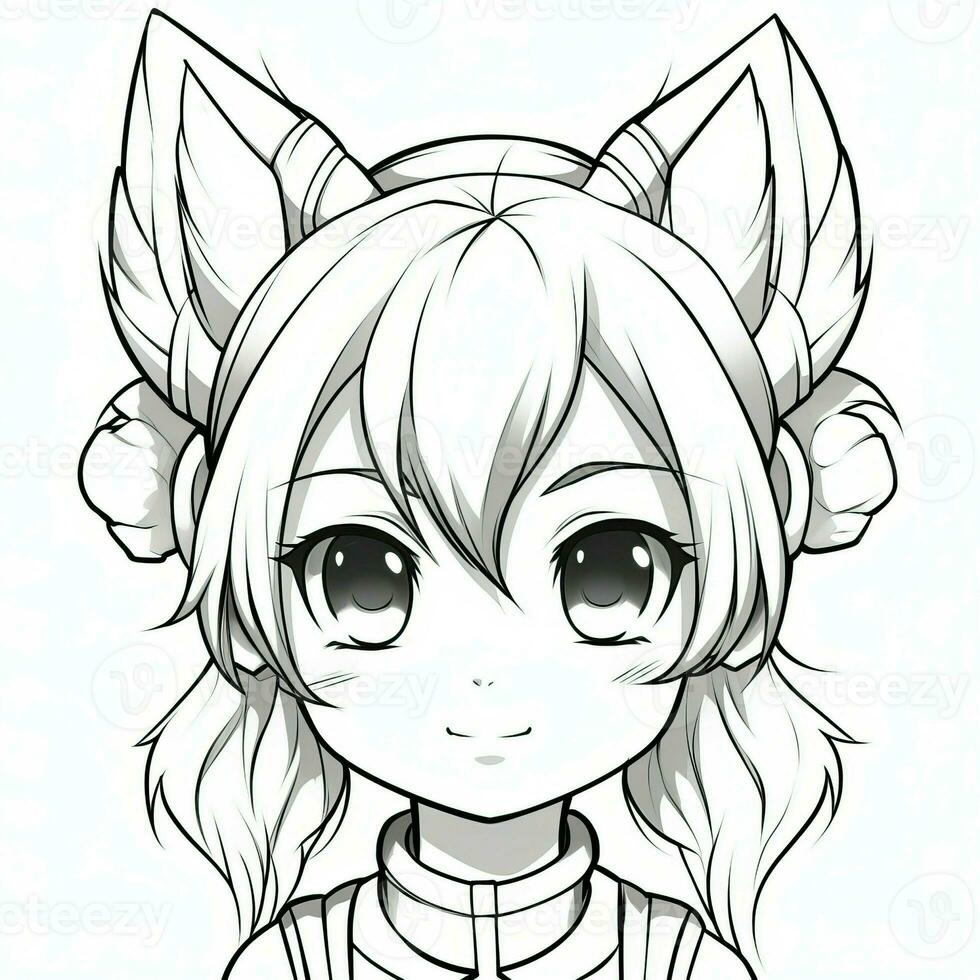 Anime Girl Coloring Pages photo