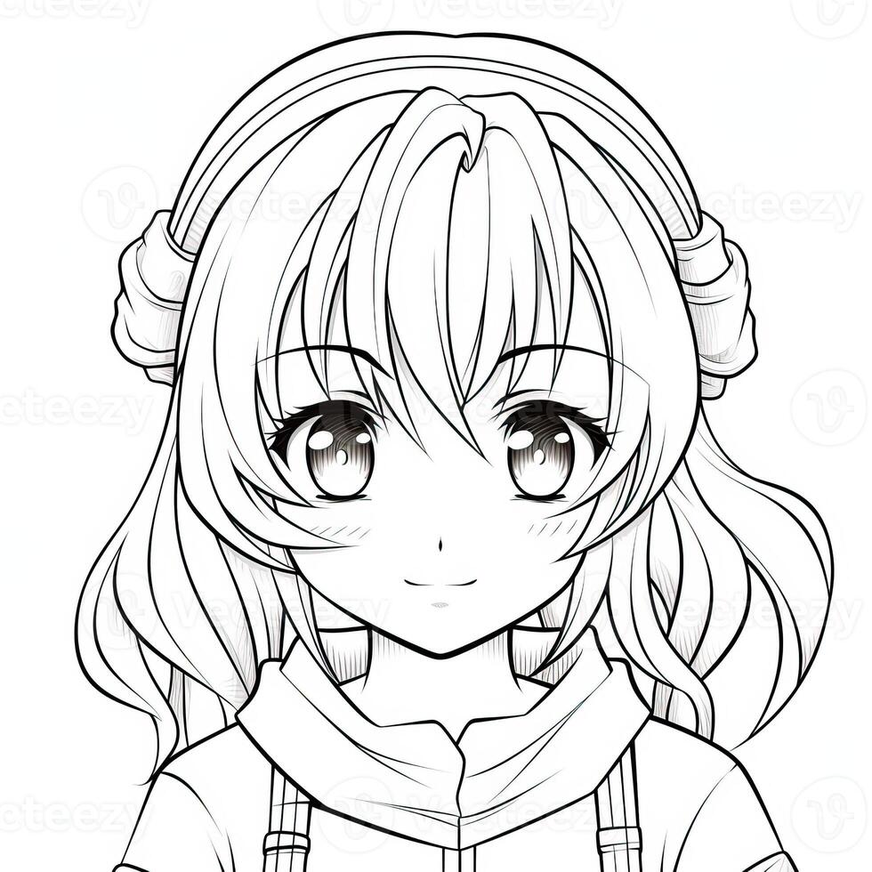 Anime Girl Coloring Pages photo