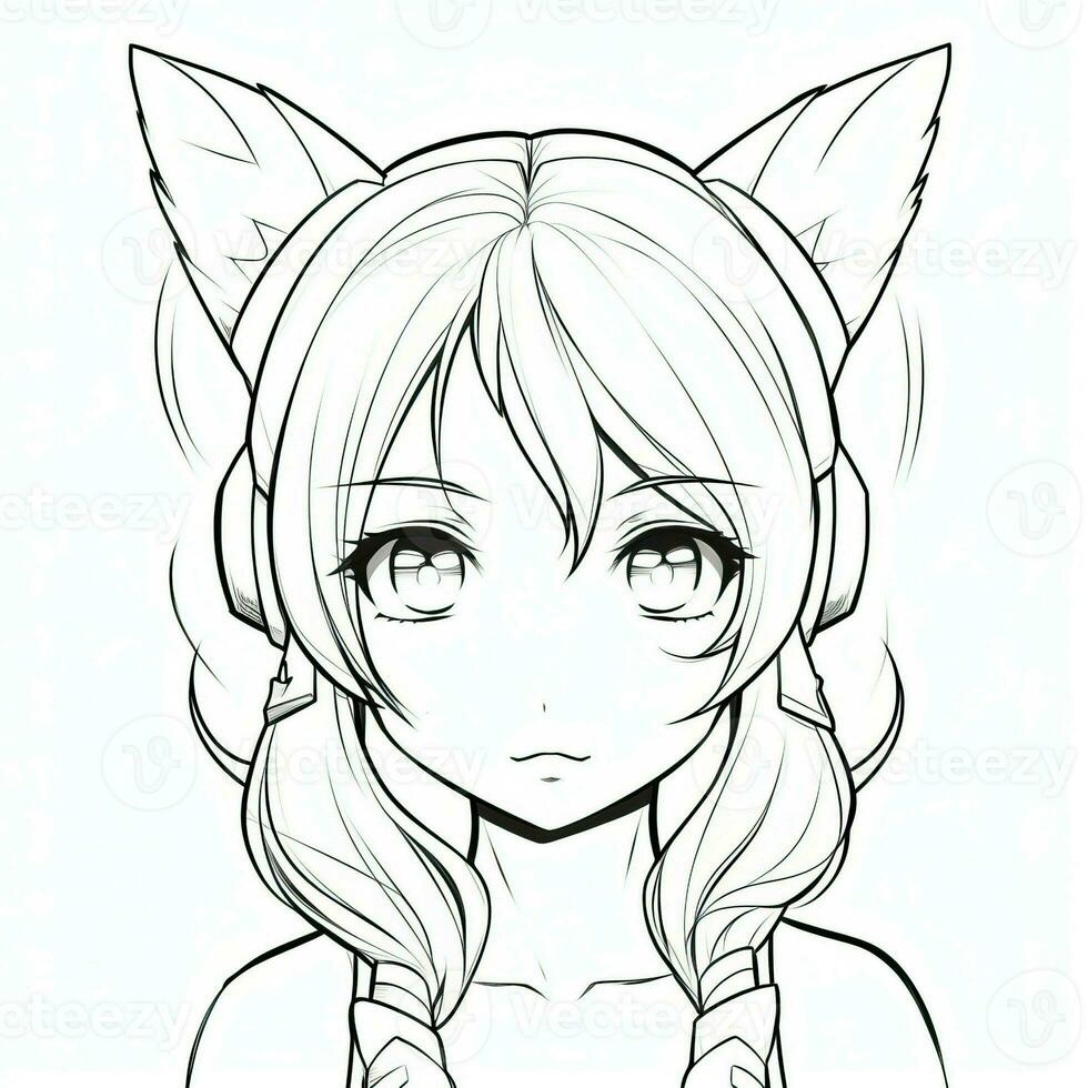 Anime Girl Coloring Pages photo