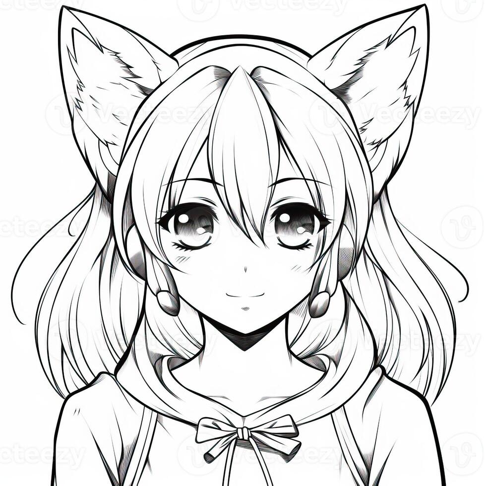 Anime Girl Coloring Pages photo