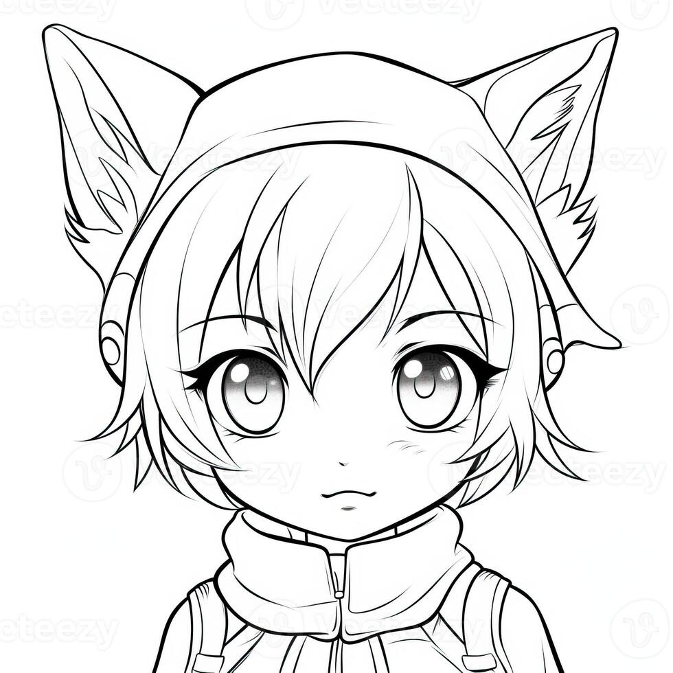 Anime Girl Coloring Pages photo