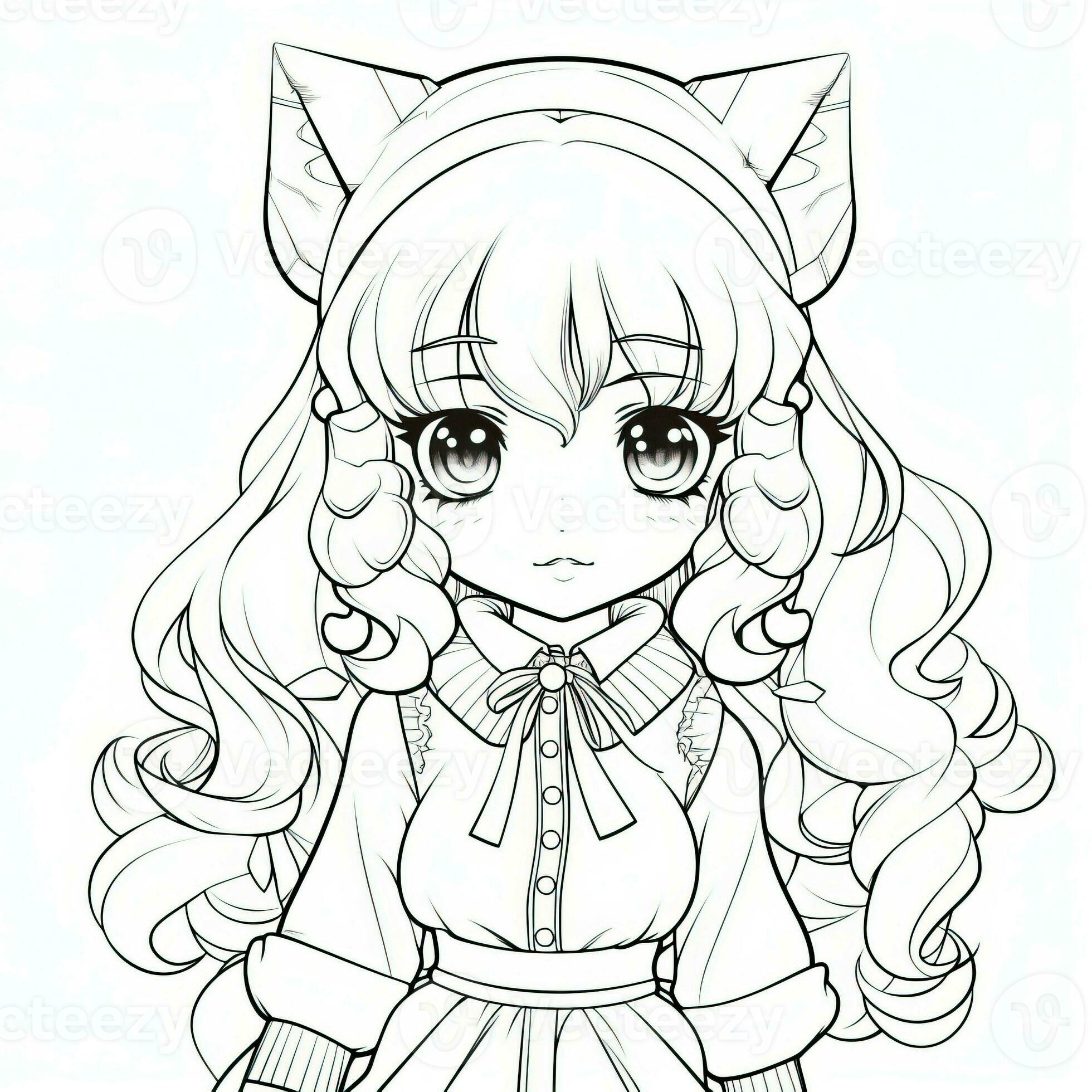 cute anime girl coloring pages