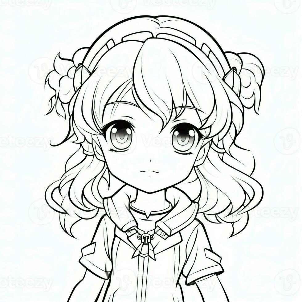 Anime Girl Coloring Pages photo