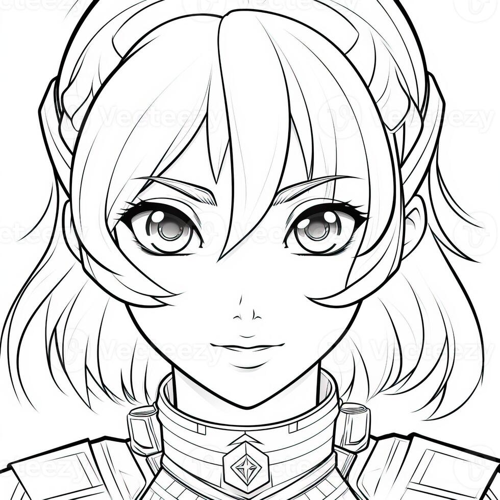 Anime Girl Coloring Pages photo