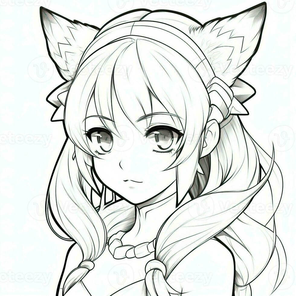 Anime Girl Coloring Pages photo