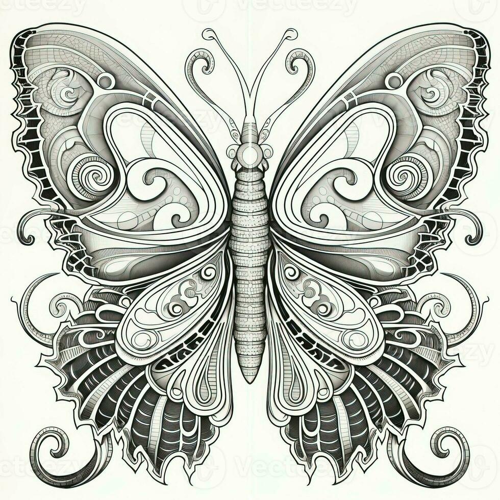 Art Nouveau Butterfly Coloring Pages photo