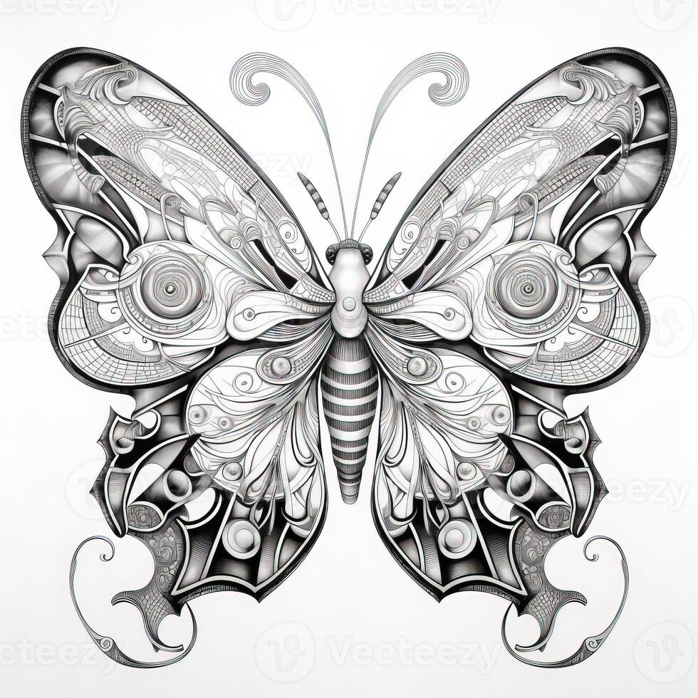 Art Nouveau Butterfly Coloring Pages photo