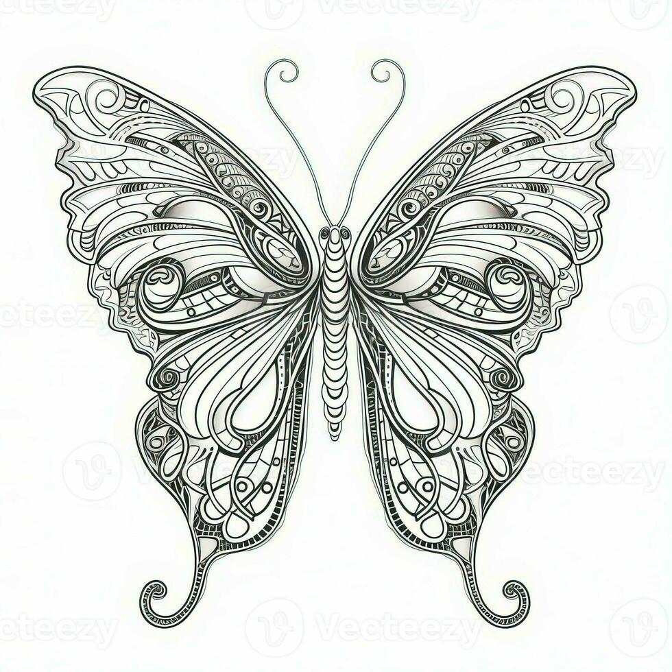 Art Nouveau Butterfly Coloring Pages photo