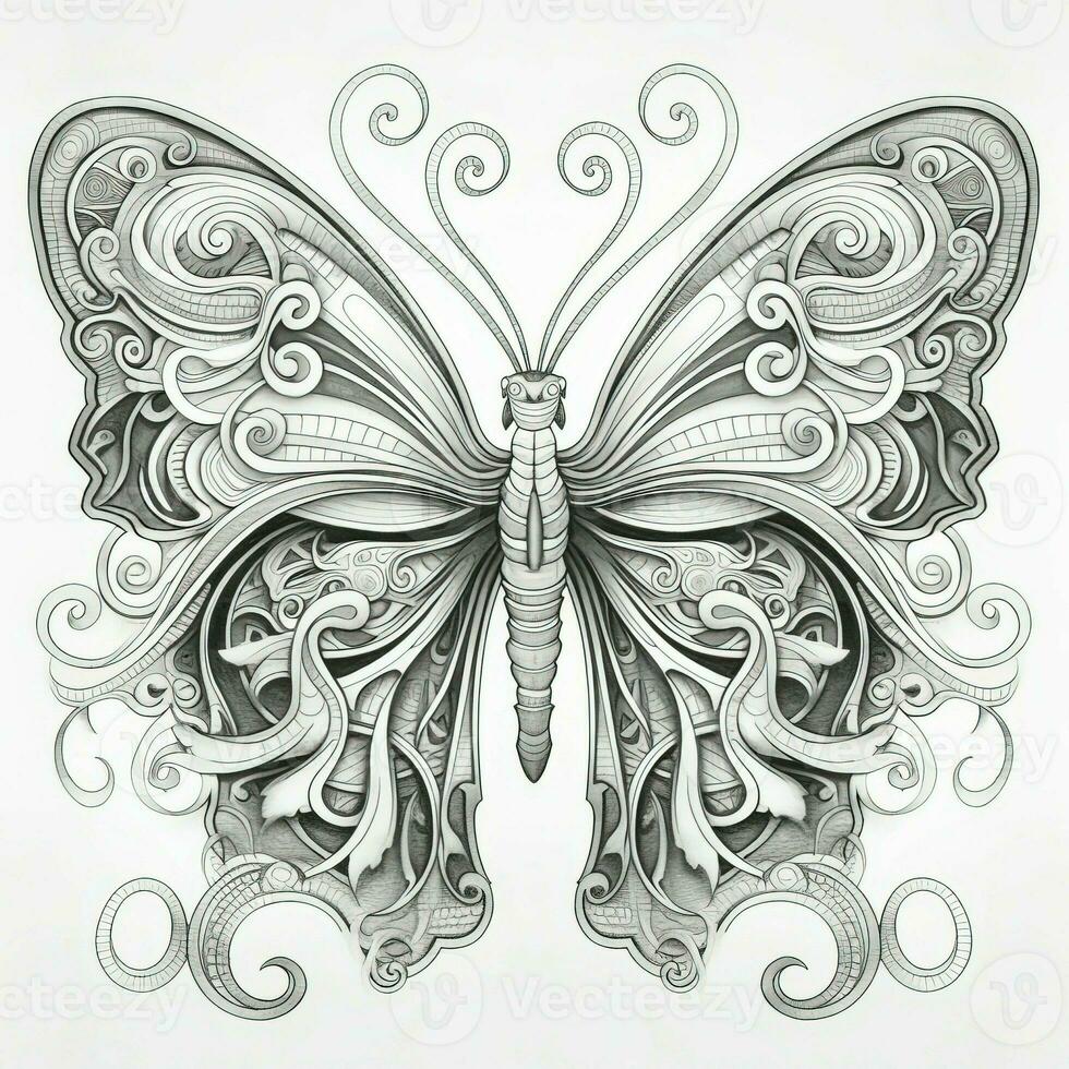 Art Nouveau Butterfly Coloring Pages photo