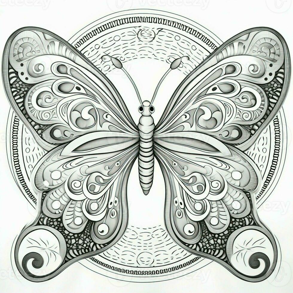 Art Nouveau Butterfly Coloring Pages photo