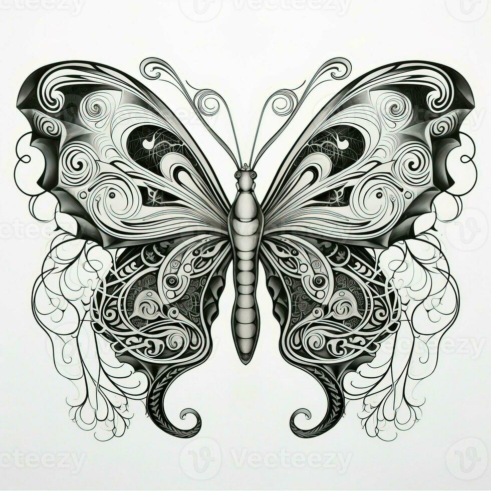 Arte Nouveau mariposa colorante paginas foto