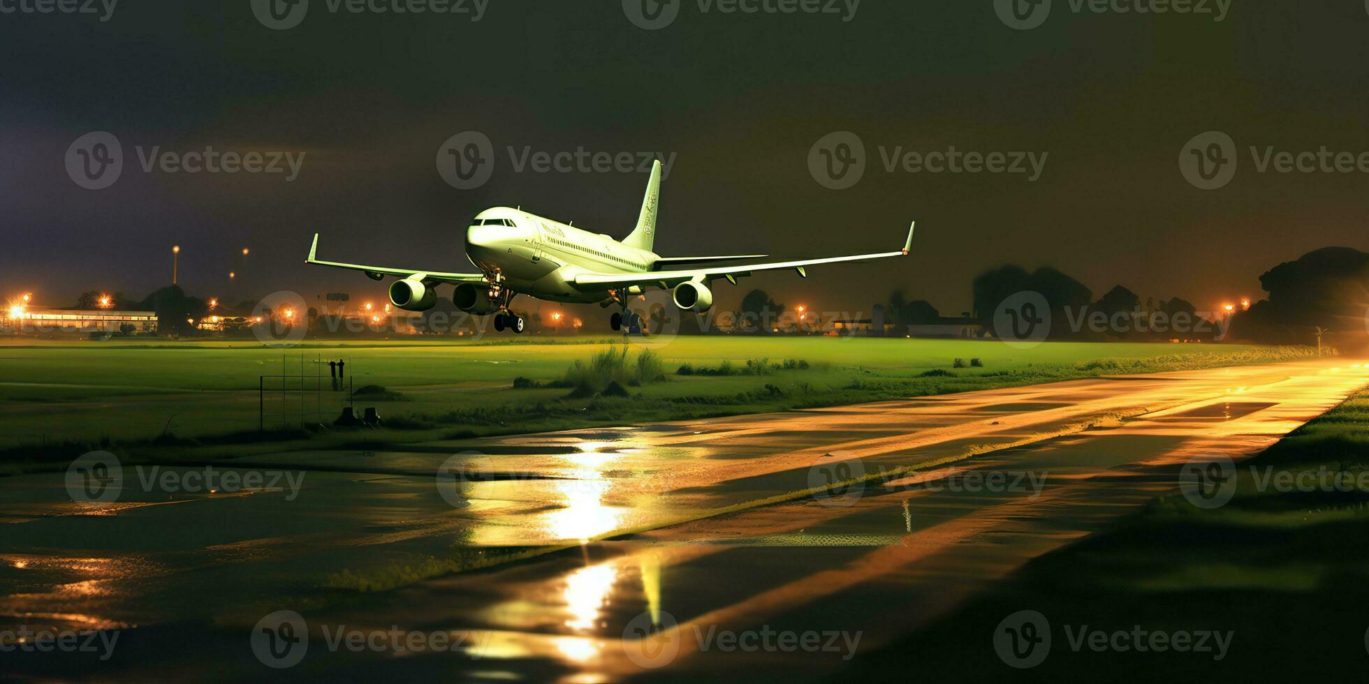 AI Generated. AI Generative. Air airplane take off from airport. Adventure vacation travel vibe. Graphic Art photo