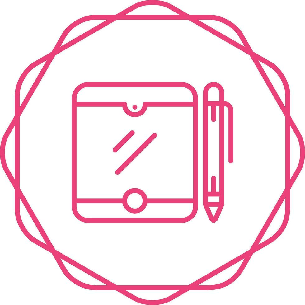 Tablet with pen Vector Icon