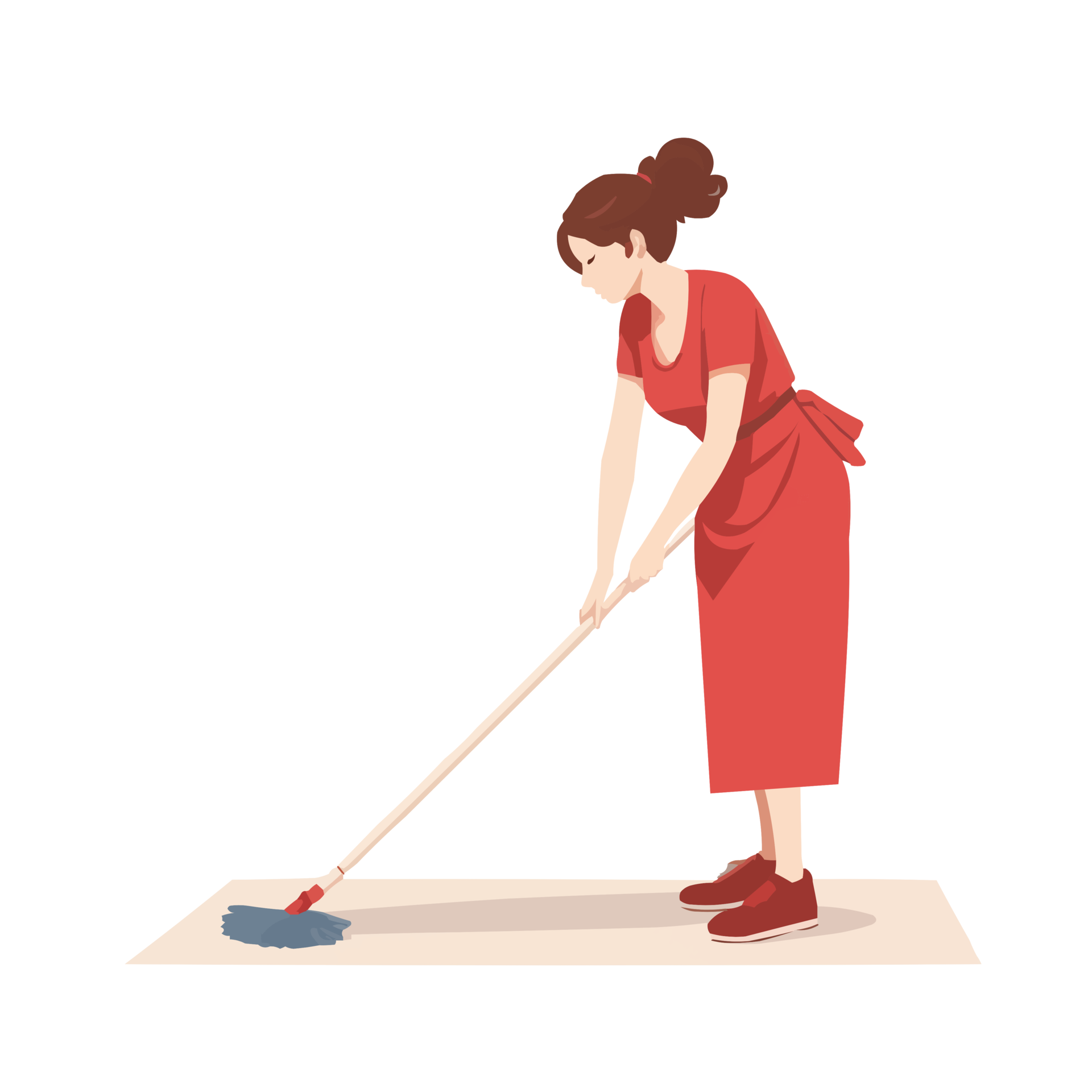mulher limpando chão 26674263 PNG