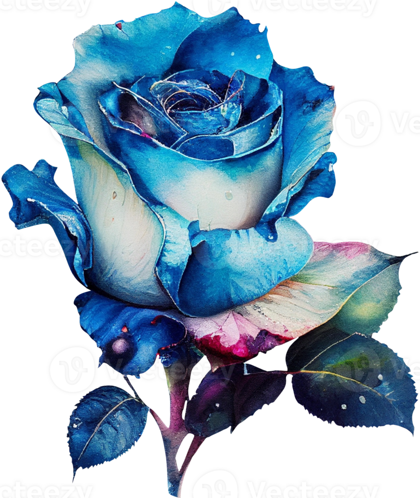 aguarela floral rosas png transparente fundo ai generativo