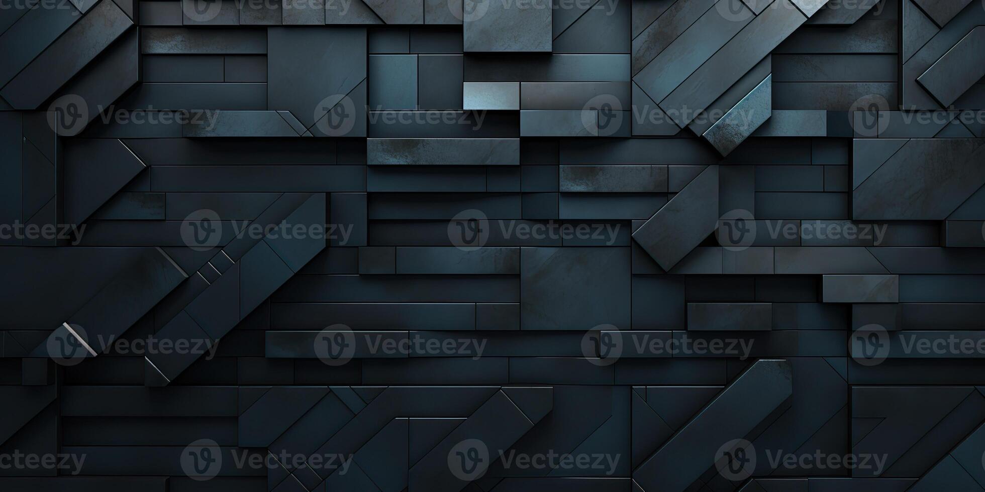 AI Generated. AI Generative. Darm metal steel plane stripe block brick abstract geometric shapes. Background texture pattern. Graphic Art photo