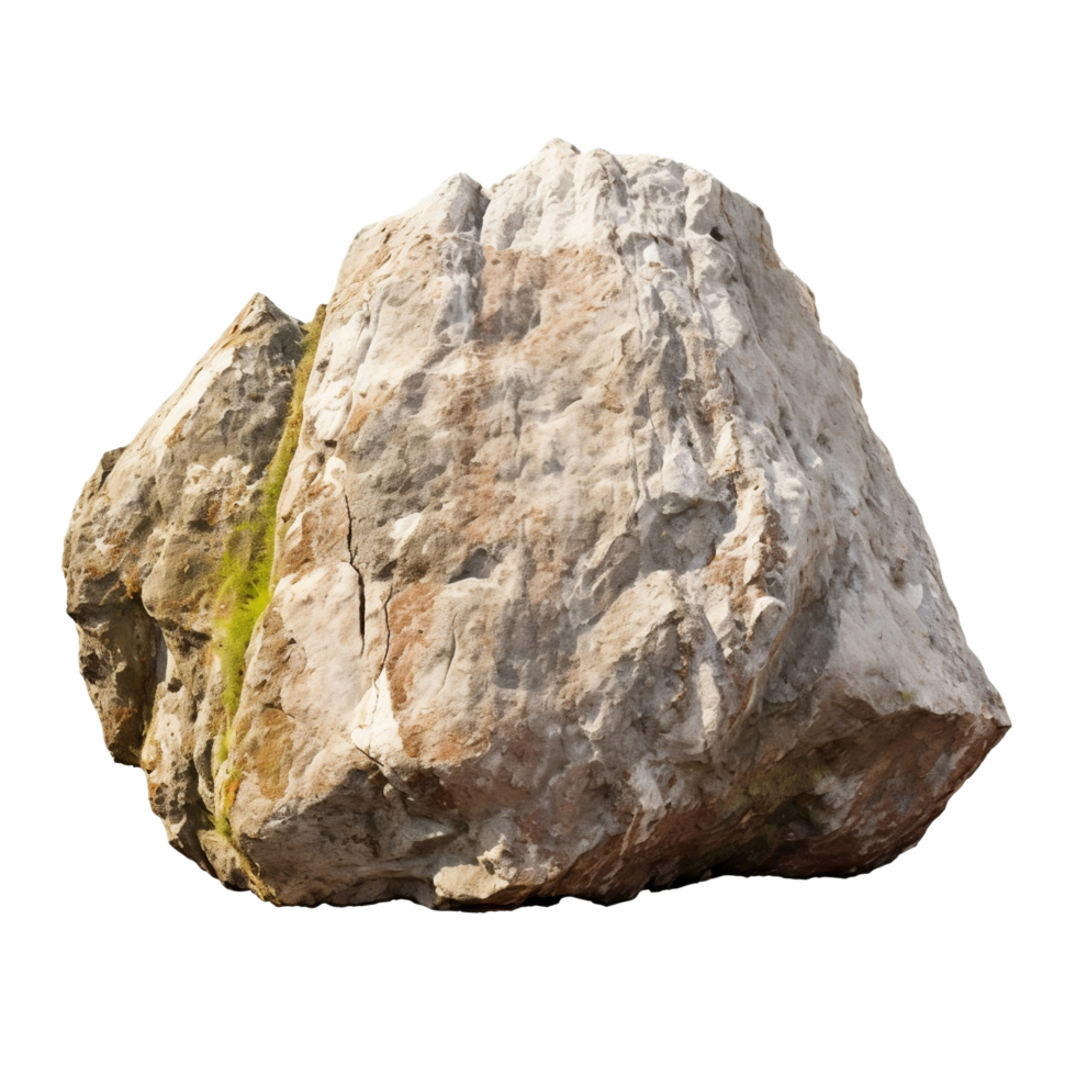 Big rock stone with broken texture, 3d rendering. AI Generated 26674653 PNG