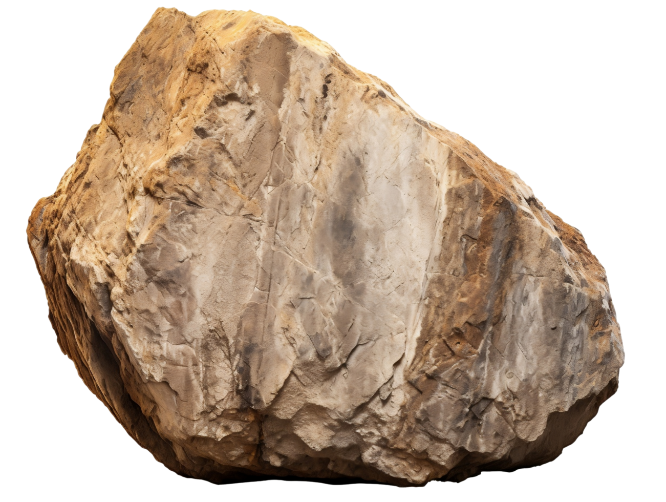Large rock stone with broken textured, 3d rendering. AI Generated