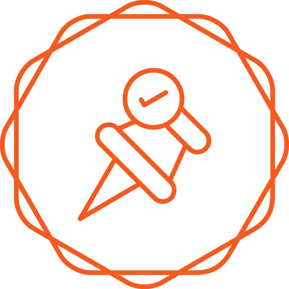 Pushpin with checkmark Vector Icon