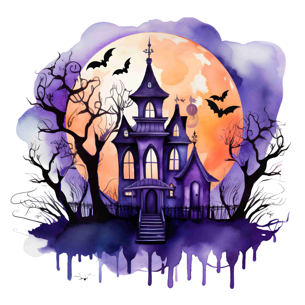Cute Halloween Graphic Clipart With A Watercolor Illustration Of A Cute Halloween Graphic Clipart With A Watercolor Illustration Of A