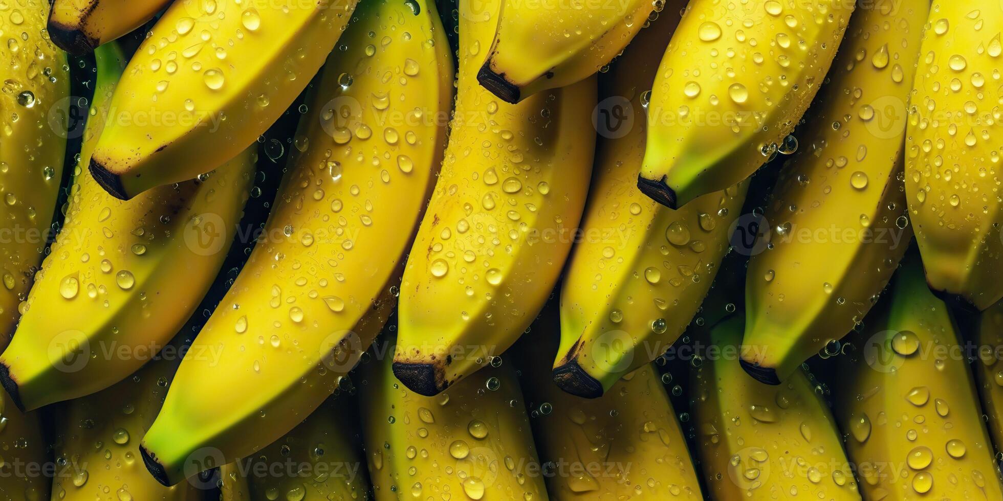 AI Generated. AI Generative. Yellow fresh eco organic banana. Vegetarian market promotion decoration. Graphic Art photo