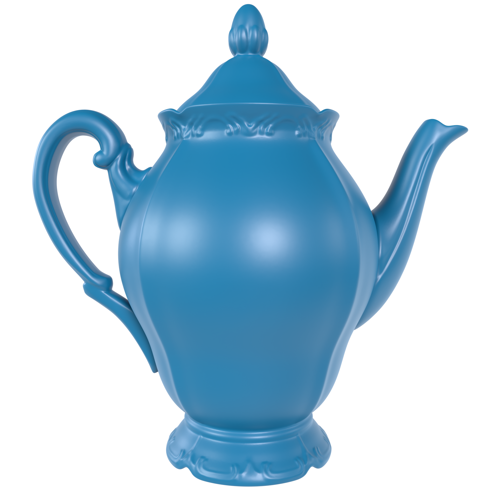 3d Rendering Of Blue Teapot Model 26676305 PNG