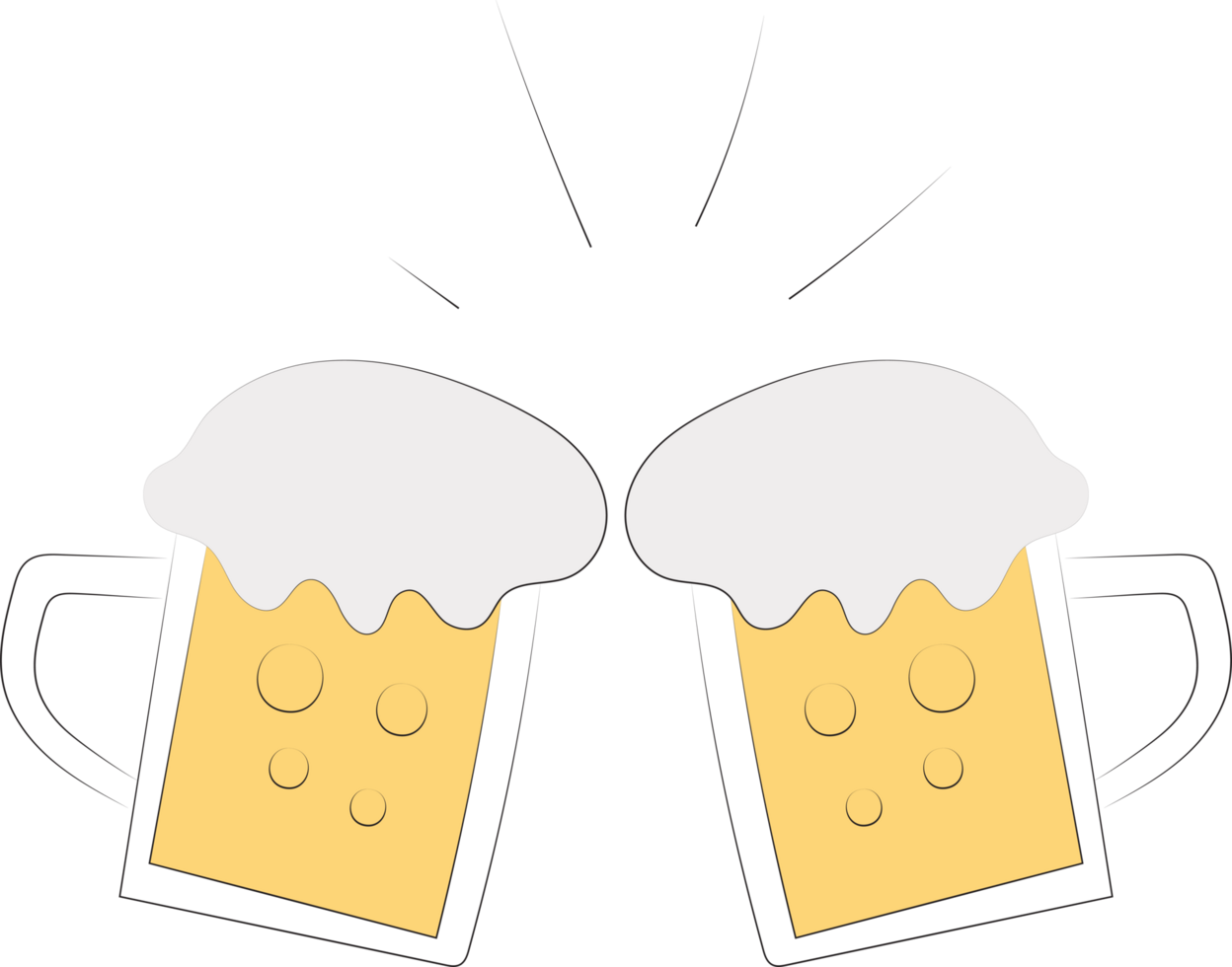 Simple Hand Drawn Toasting Beer Glasses Icon png